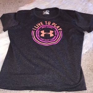 Under armor “I live to play shirt”